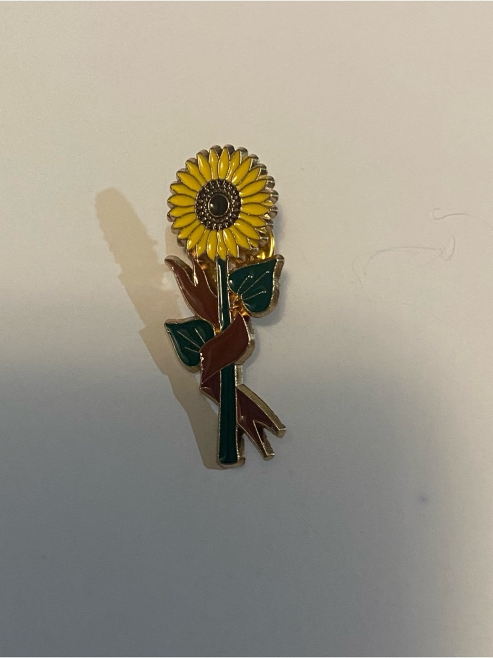 Sunflower‎ Enamel Pin Brooch - Yellow Green - - Picture 2 of 4